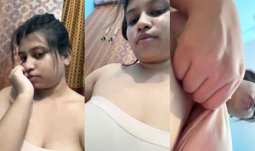 Sexy College Girl Removes Bra to Show Huge Juicy Boobs in Selfie