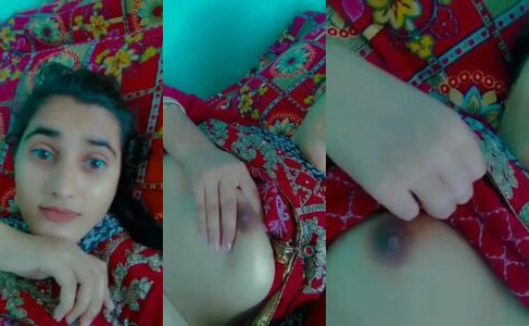 Desi College Girl Squeezing Her Boobs And Pinching Pink Nipples On Cam