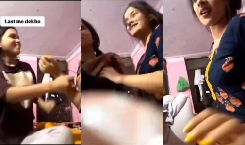 Viral College Girls Lesbian Sex Tape Hot Boobs Squeezing Action