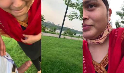 Delhi Bhabhi gives horny public blowjob in the park during daytime
