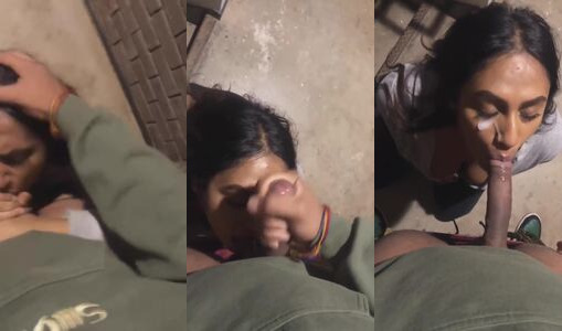 Delhi Girlfriend Gives Intense Blowjob and Takes a Huge Cumshot on Her Face