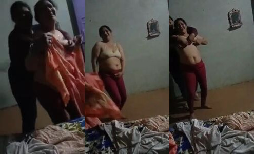 Two Horny Desi Aunties Half Nude Lesbian Dance For Customers
