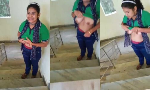 Desi College Girl Shows Off Her Big Juicy Boobs To Friends