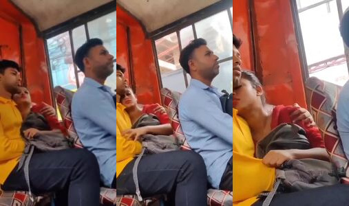 Desi Couple Fucking Hard on Public Bus Back Seat Kissing