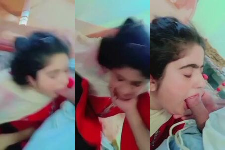 Desi Girlfriend Gudiya Sucks Lover's Big Cock and Gives Deep Blowjob