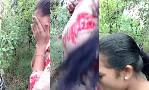 Desi Village Girl Sucks Boyfriend's Cock in Jungle Like a Tasty Lollipop