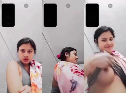 Desi Girlfriend Khusbu Shows Big Boobs on Video Call to Make Lover Cum