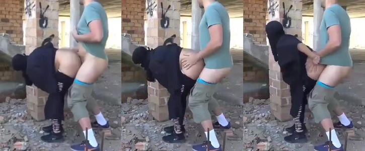 Muslim College Girlfriend Rihana Fucked Outdoors in Doggy Style