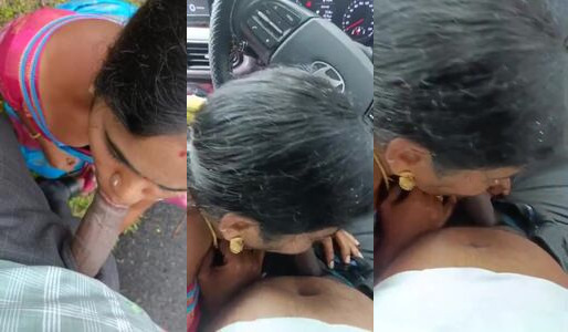 Tamil Aunty Sucks Cab Driver's Cock During Secret Car Date