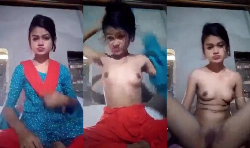 Teen Sheela Fingering Her Totally Nude Desi Pussy in Hot Clip