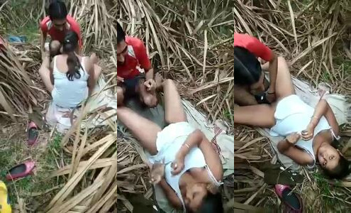 Village Girlfriend Fucked Hard In Fields By Boyfriend Infront Of Friend